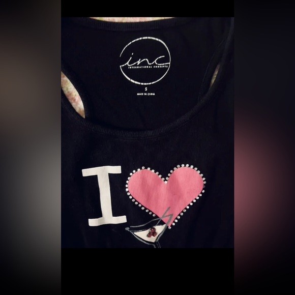 International Concepts | Black Ribbed ‘I ❤️🍸s A Lot’ Tank - SZ Small - Picture 2 of 4